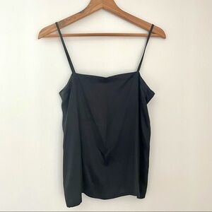 Vintage Escada Black 100% Silk Shell Blouse Spaghetti Strap Top 36